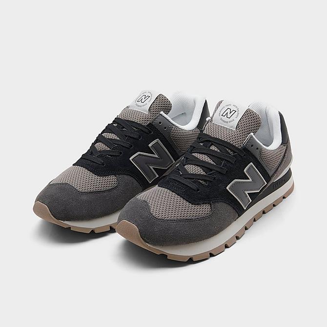 Three Quarter view of Men's New Balance 574 Rugged Casual Shoes in Black Click to zoom