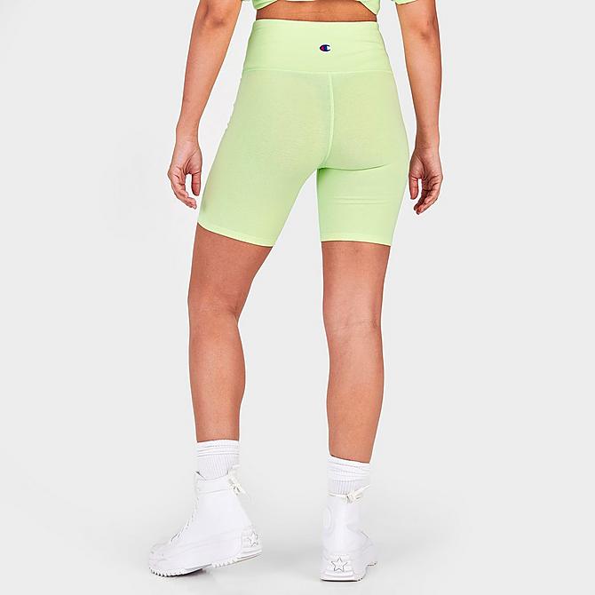Back Right view of Women's Champion Power Cotton Bike Shorts in Mint Click to zoom