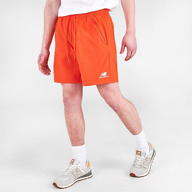 Front view of Men's New Balance Athletics Wind Shorts in Poppy Click to zoom