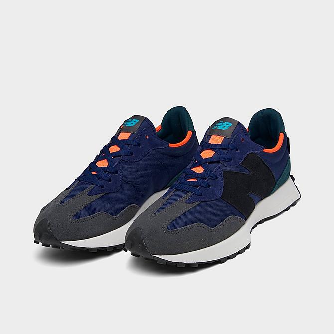 Three Quarter view of Men's New Balance 327 Casual Shoes in Lagoon/Storm Blue Click to zoom