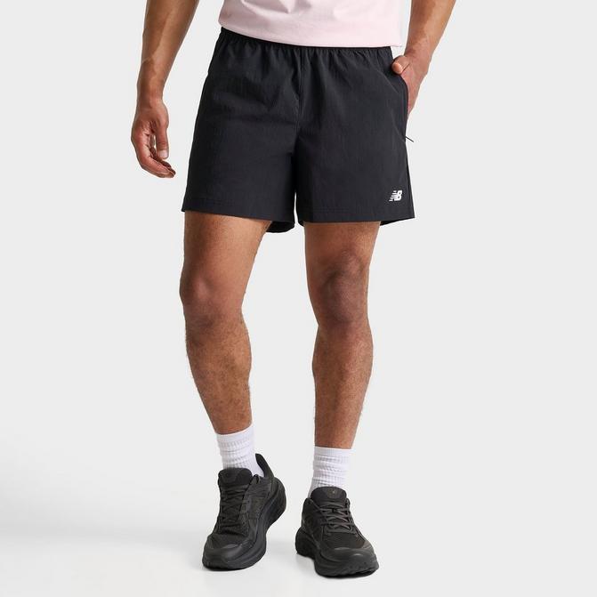 [angle] view of Men's New Balance Athletics 5" Woven Shorts in Black Click to zoom