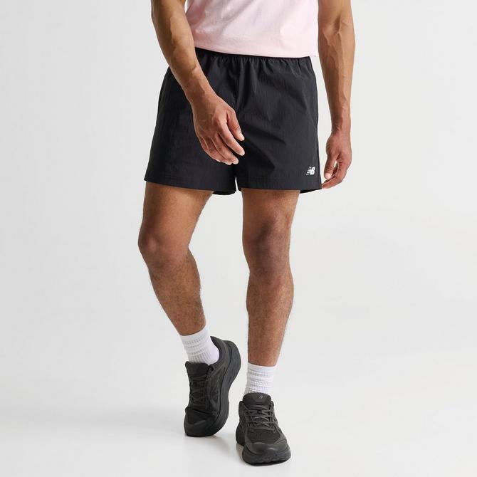 [angle] view of Men's New Balance Athletics 5" Woven Shorts in Black Click to zoom