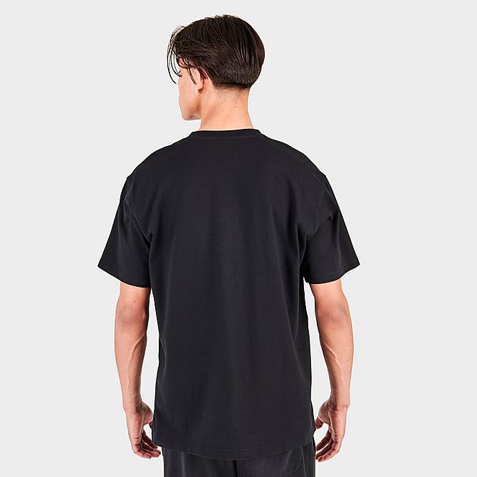 Back Right view of Men's New Balance Conversations Amongst Us Brand T-Shirt in Black Click to zoom