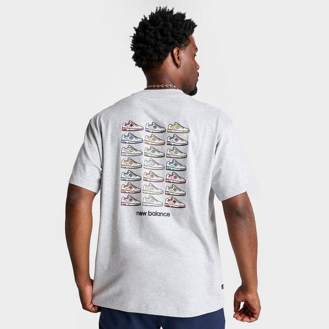 New Balance ESSENTIALS CAFE - T-shirt imprimé - white/blue/blanc