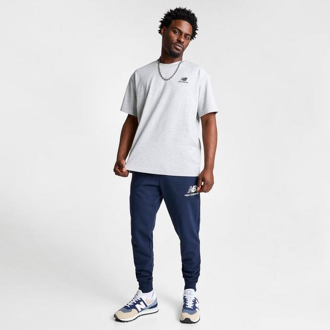 New Balance ESSENTIALS CAFE - T-shirt imprimé - white/blue/blanc