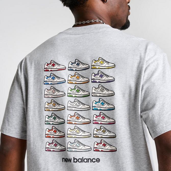 New Balance ESSENTIALS CAFE - T-shirt imprimé - white/blue/blanc