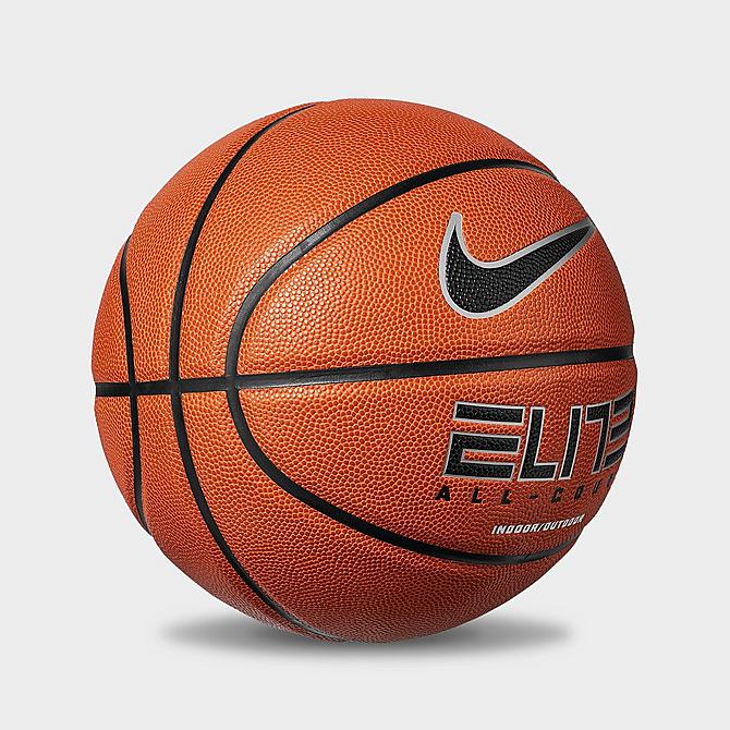 Front view of Nike Elite ALL Court 8P Basketball in Amber/Black/Metallic Silver/Black Click to zoom