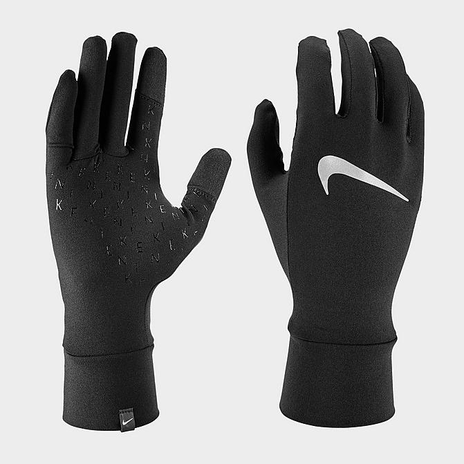 Front view of Women's Nike Fleece Running Gloves in Black Click to zoom