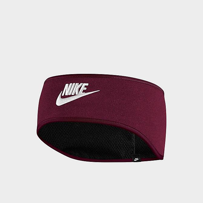 Right view of Nike Club Fleece Headband in Pomegranate/Black/White Click to zoom