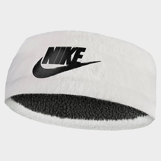 Right view of Nike Warm Faux Fur Headband in Sail/Black Click to zoom