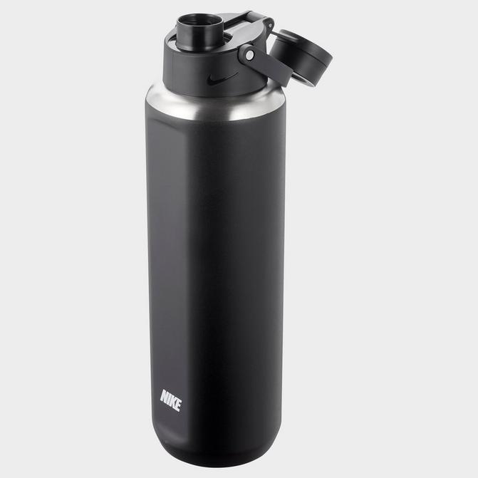 Right view of Nike 32oz Stainless Steel Recharge Chug Bottle in Black/Black/White Click to zoom
