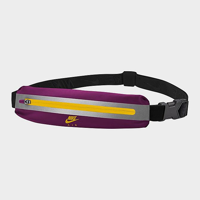 Front view of Nike Air Slim Waist Pack 3.0 in Sangria/Black/University Gold Click to zoom