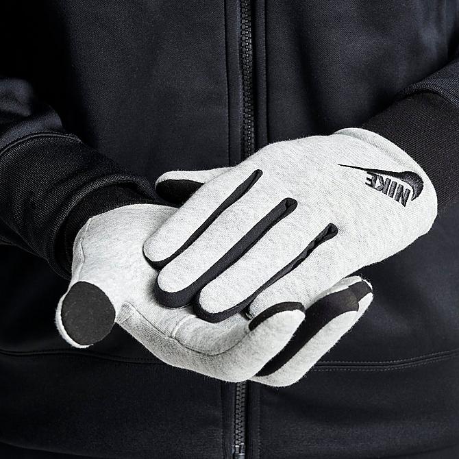 Back view of Men's Nike Club Fleece 2.0 Gloves in Dark Grey Heather/Black Click to zoom