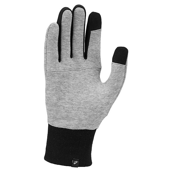 Alternate view of Men's Nike Club Fleece 2.0 Gloves in Dark Grey Heather/Black Click to zoom