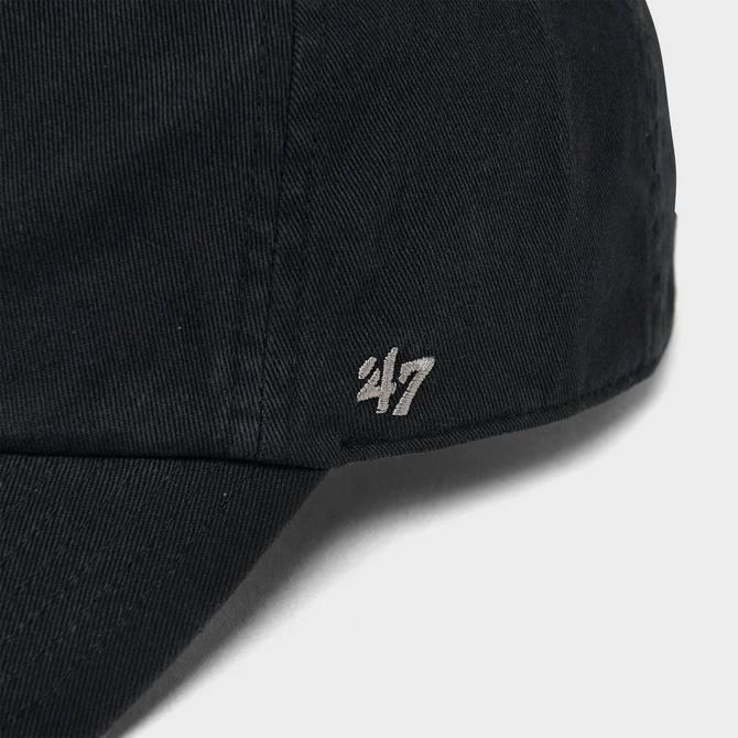Bottom view of New Balance '47 Clean Up Strapback Hat in Black Click to zoom