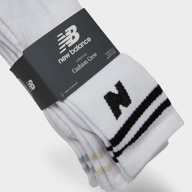 Women's Striped Cushioned Crew Socks - Black/White