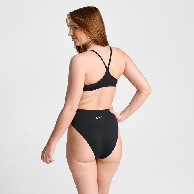 Women's Nike Black High Leg Brief Swimwear Clothing