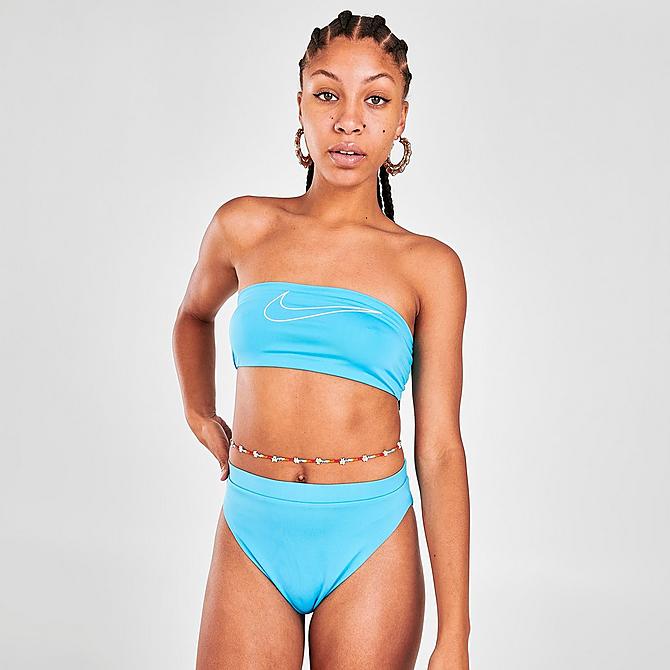 Back Left view of Women's Nike Swim Essential Bandeau Bikini Top Click to zoom
