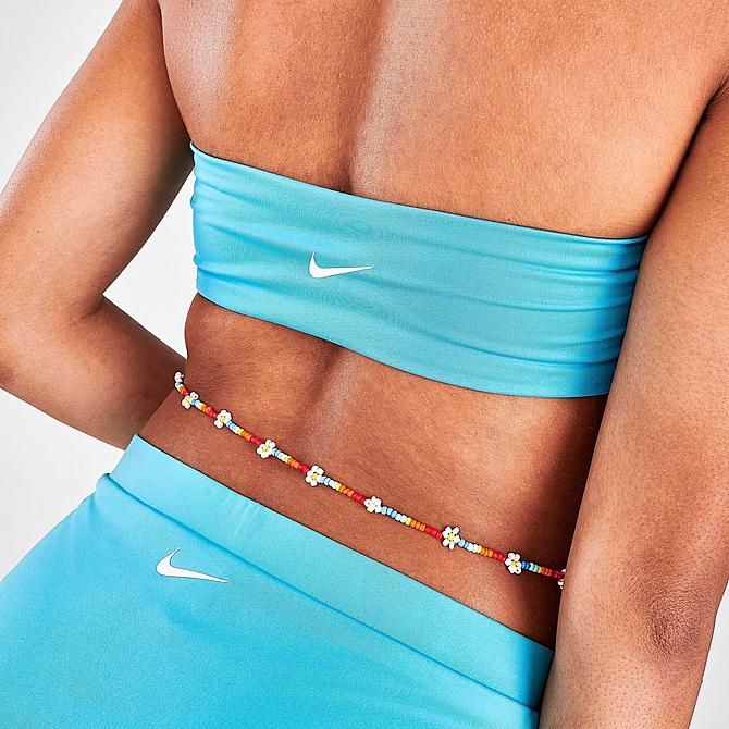 On Model 6 view of Women's Nike Swim Essential Bandeau Bikini Top Click to zoom