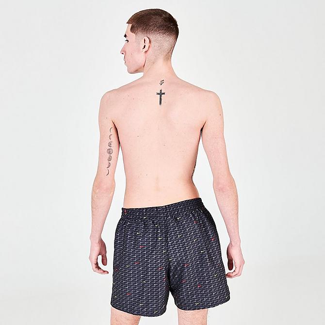 Back Right view of Men's Nike Swoosh All-Over Print 5-Inch Swim Shorts Click to zoom