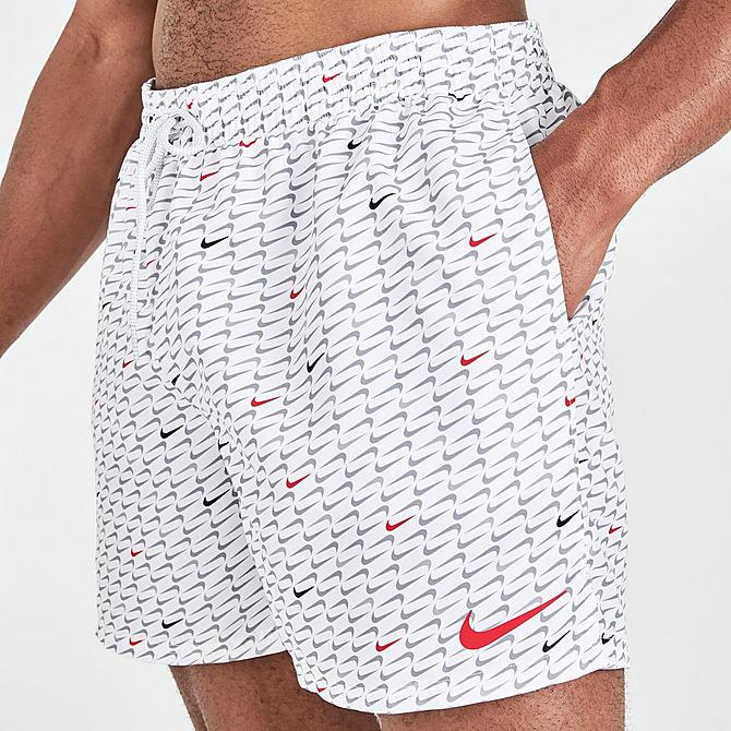 عربه قطار خردة رخام  Men's Nike Swoosh All-Over Print 5-Inch Swim Shorts| Finish Line
