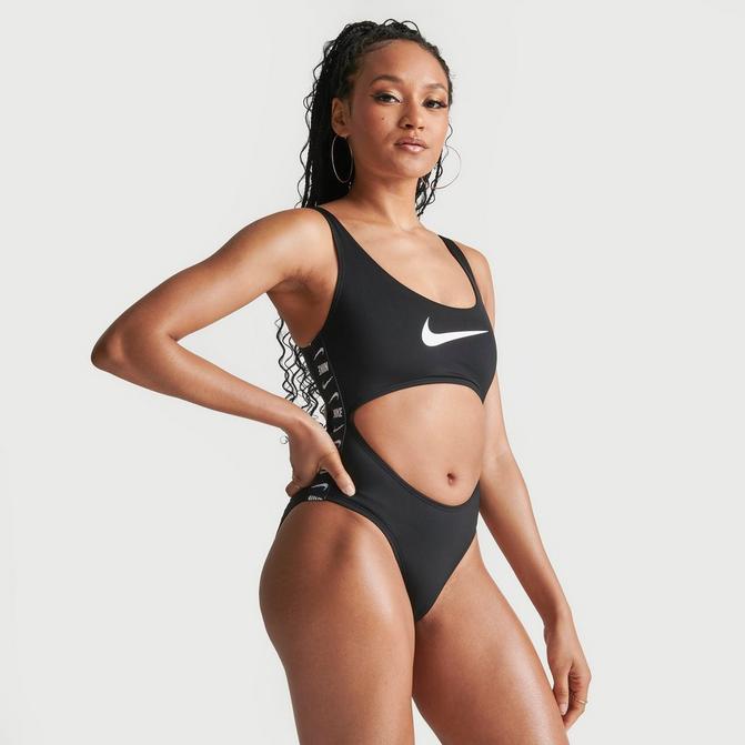 Ejecución toxicidad Locura Women's Nike Swim Tape One Piece Swimsuit| Finish Line