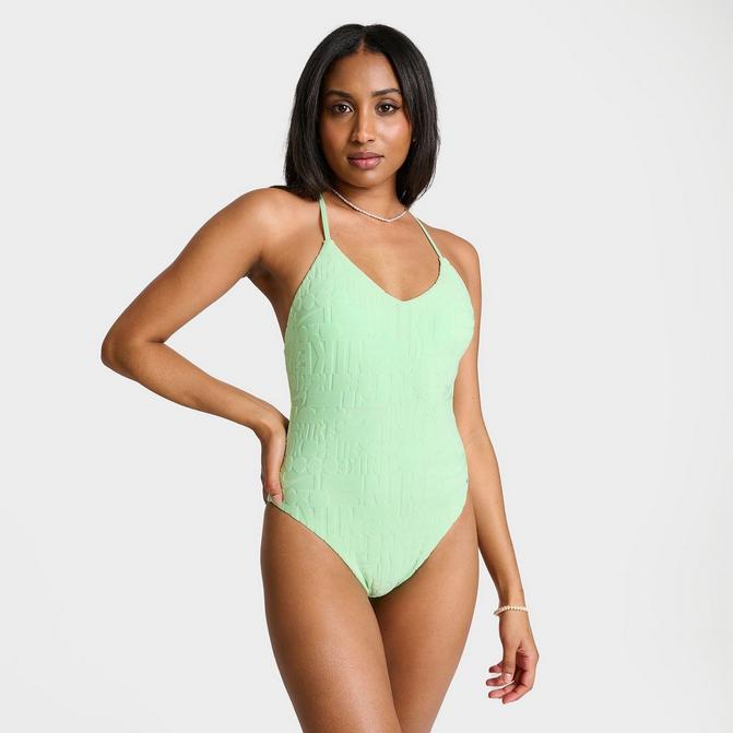 Reebok Printed High-Neck One-Piece Swimsuit - Macy's