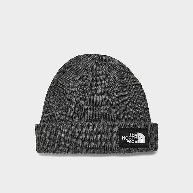 Front view of The North Face Salty Lined Beanie Hat in TNF Medium Grey Heather Click to zoom