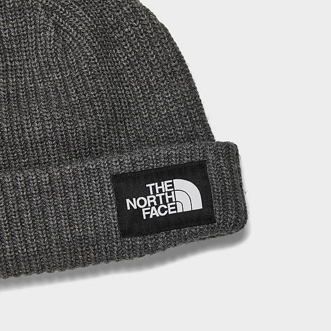 Back view of The North Face Salty Lined Beanie Hat in TNF Medium Grey Heather Click to zoom