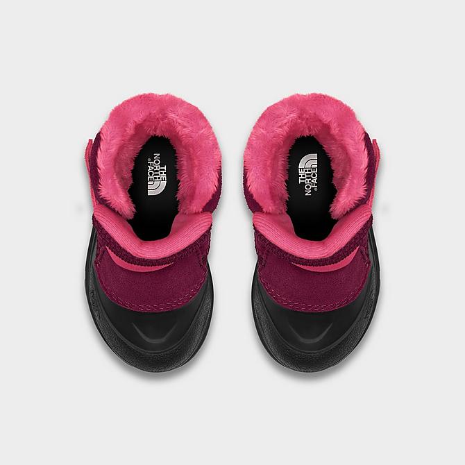 Front view of Kids' Toddler The North Face Alpenglow II Winter Boots in Boysenberry/TNF Black Click to zoom