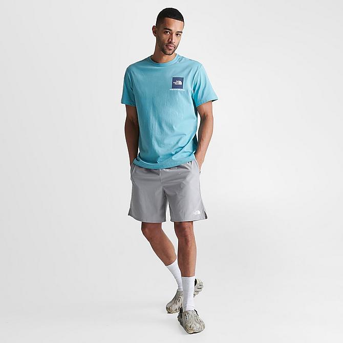 Front Three Quarter view of Men's The North Face NSE Box Logo T-Shirt in Reef Waters Click to zoom