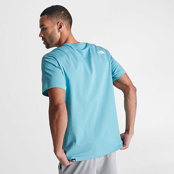 Back Right view of Men's The North Face NSE Box Logo T-Shirt in Reef Waters Click to zoom