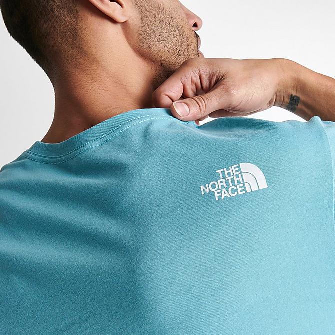 On Model 6 view of Men's The North Face NSE Box Logo T-Shirt in Reef Waters Click to zoom