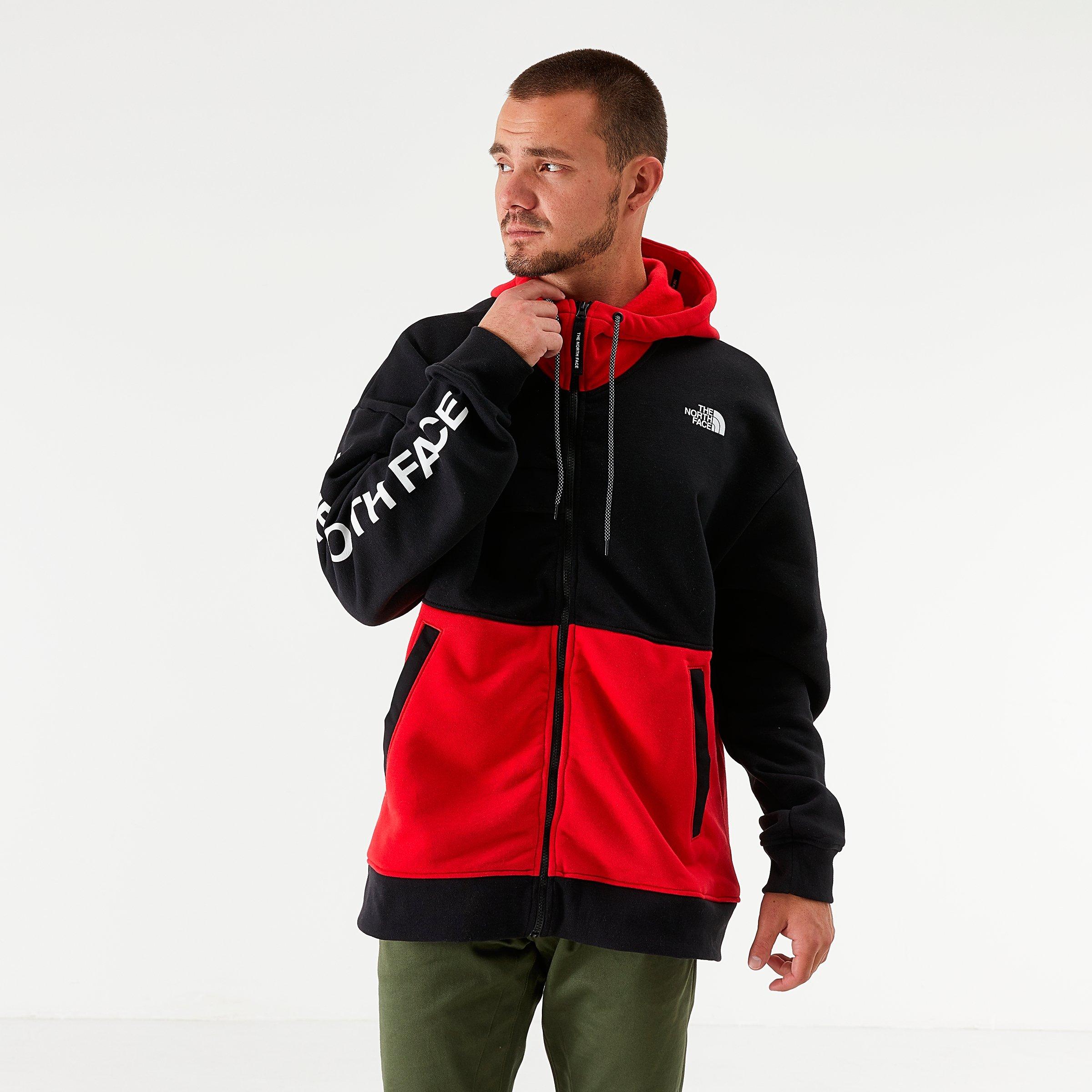 black red north face hoodie