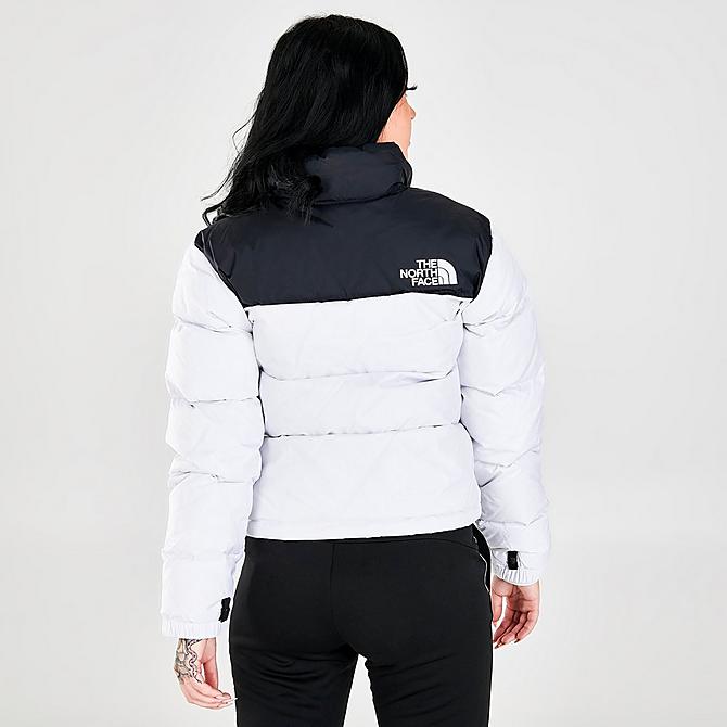Back Right view of Women's The North Face 1996 Retro Nuptse Jacket in TNF White/Black Click to zoom