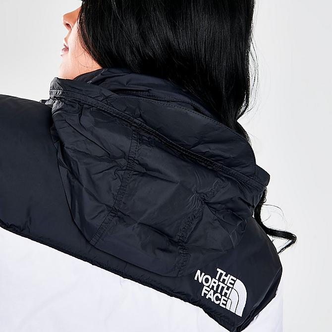 On Model 6 view of Women's The North Face 1996 Retro Nuptse Jacket in TNF White/Black Click to zoom