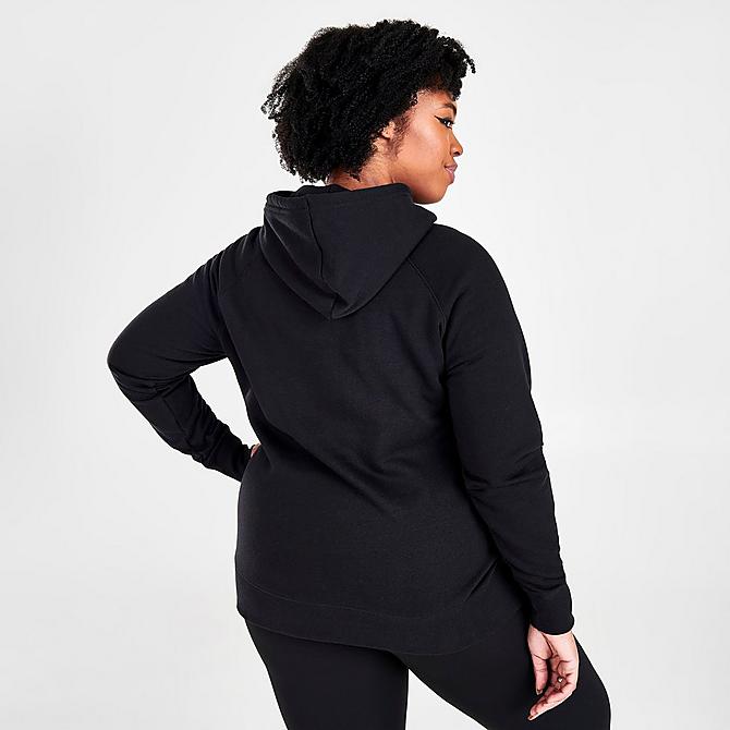Back Right view of Women's The North Face Half Dome Pullover Hoodie (Plus Size) in Black Click to zoom