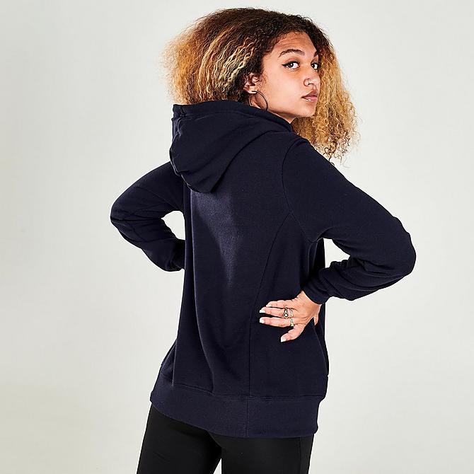 Back Right view of Women's The North Face Trivert Logo Pullover Hoodie in Navy Click to zoom