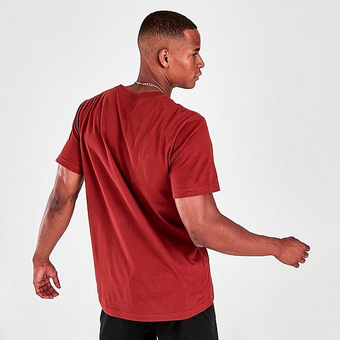 Back Right view of Men's The North Face Boxed In T-Shirt in Brick House Red Click to zoom