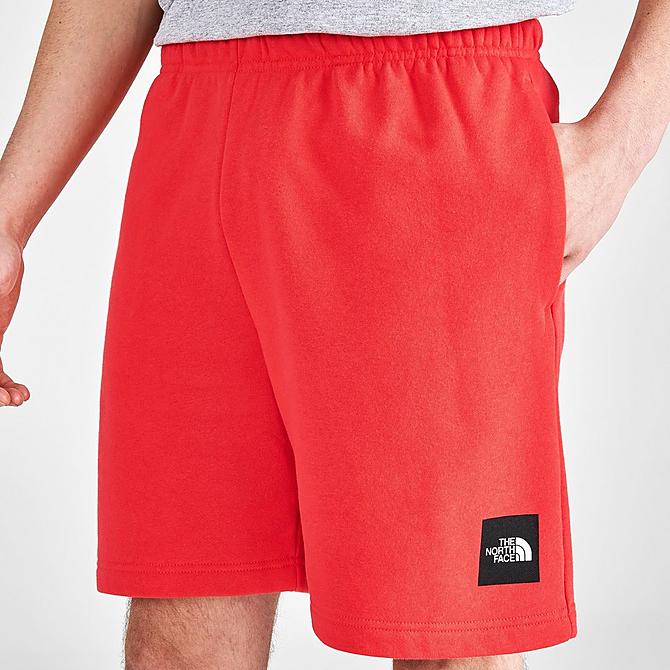 On Model 5 view of Men's The North Face Never Stop Fleece Shorts in Medium Grey Click to zoom