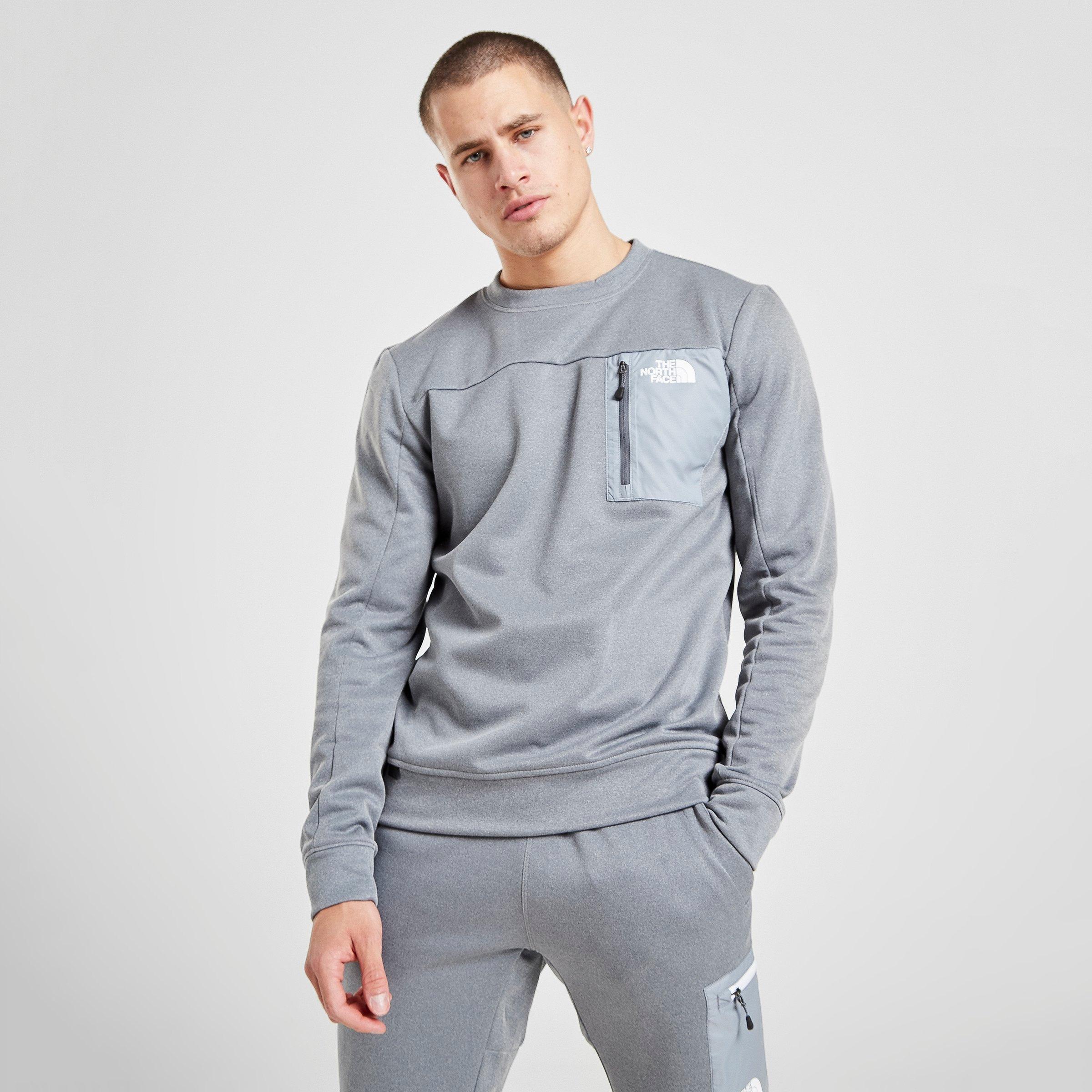north face tracksuit mens grey