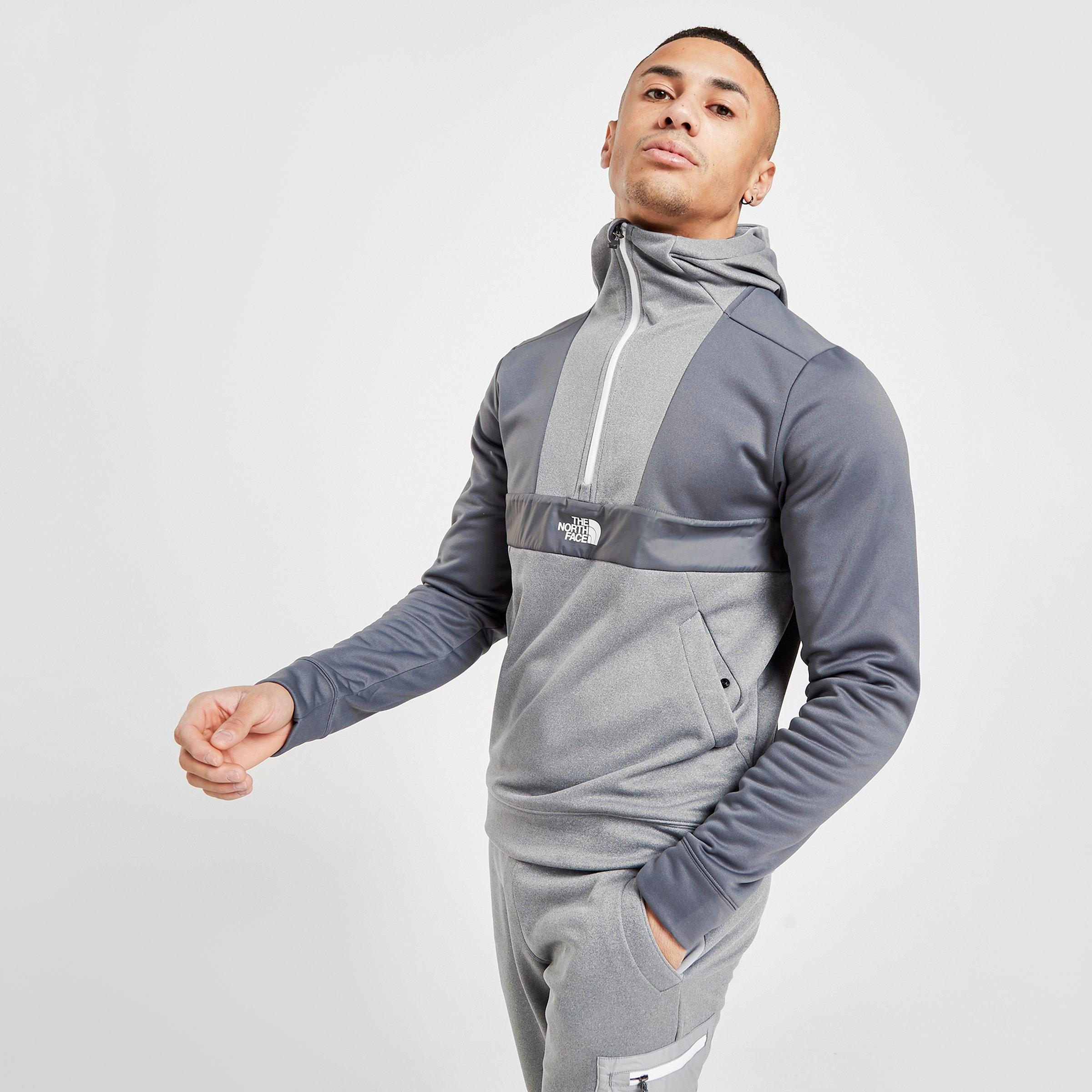 grey north face half zip