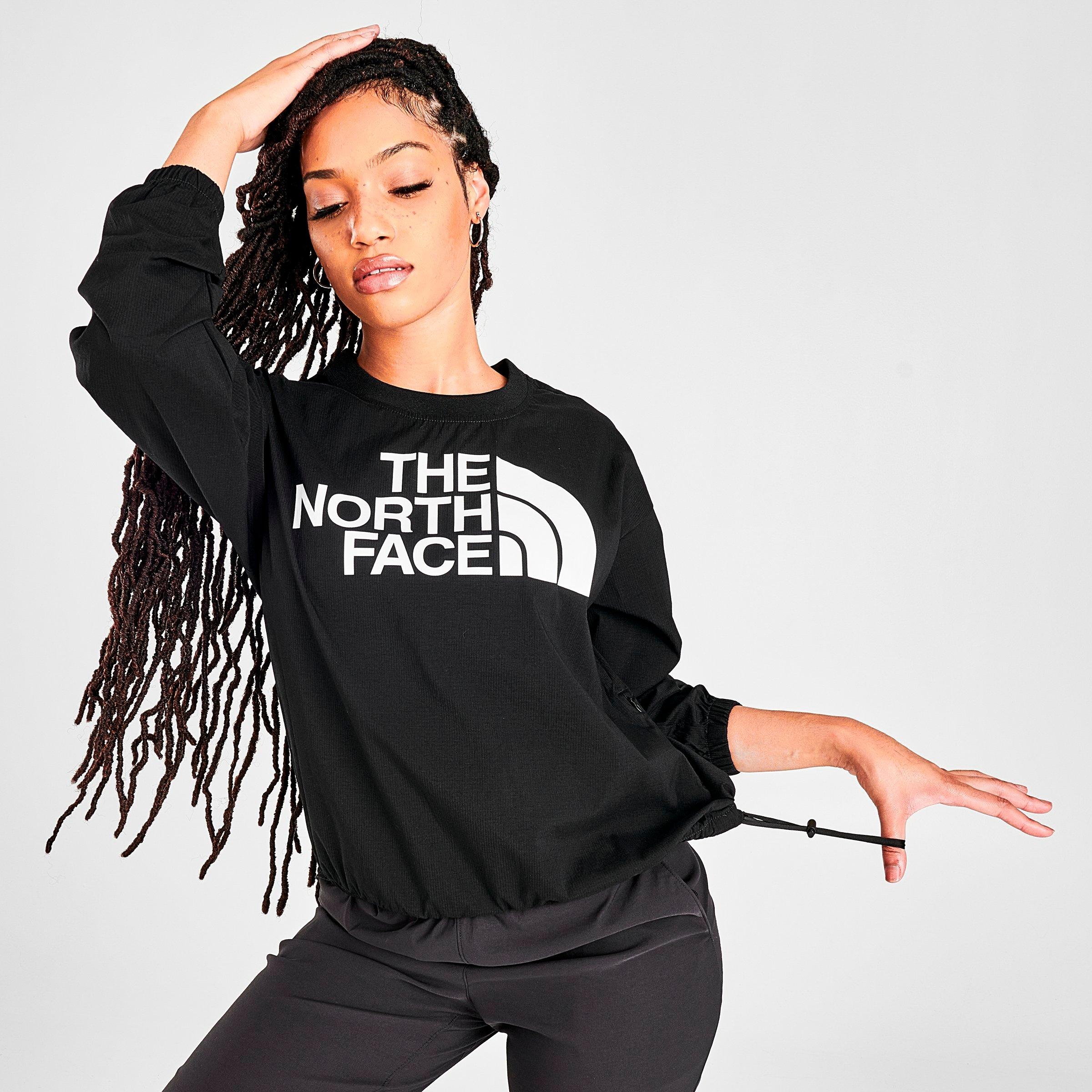 womens black north face sweatshirt
