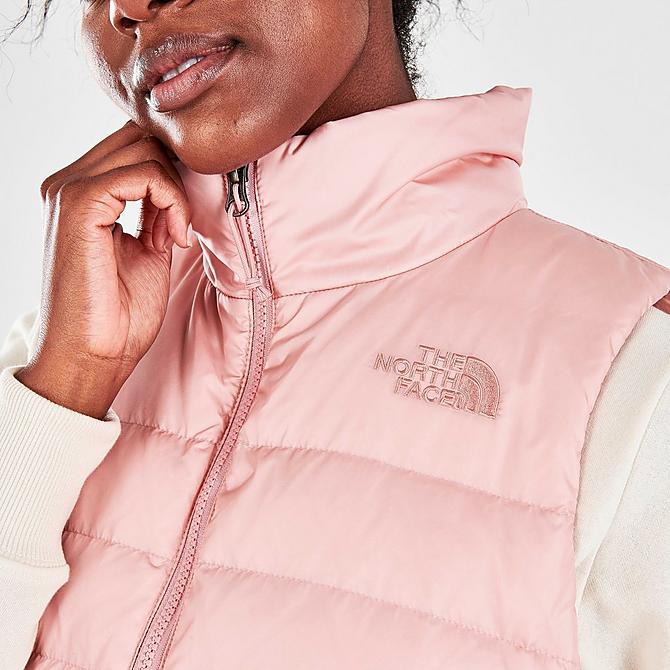 On Model 6 view of Women's The North Face Aconcagua Vest in Rose Tan Click to zoom