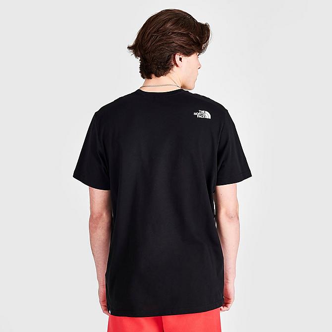 Back Right view of Men's The North Face Color-Block Short-Sleeve T-Shirt in Black/Grey Click to zoom