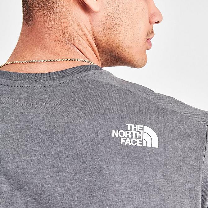 On Model 6 view of Men's The North Face Color-Block Short-Sleeve T-Shirt in Norse Blue/Grey Click to zoom