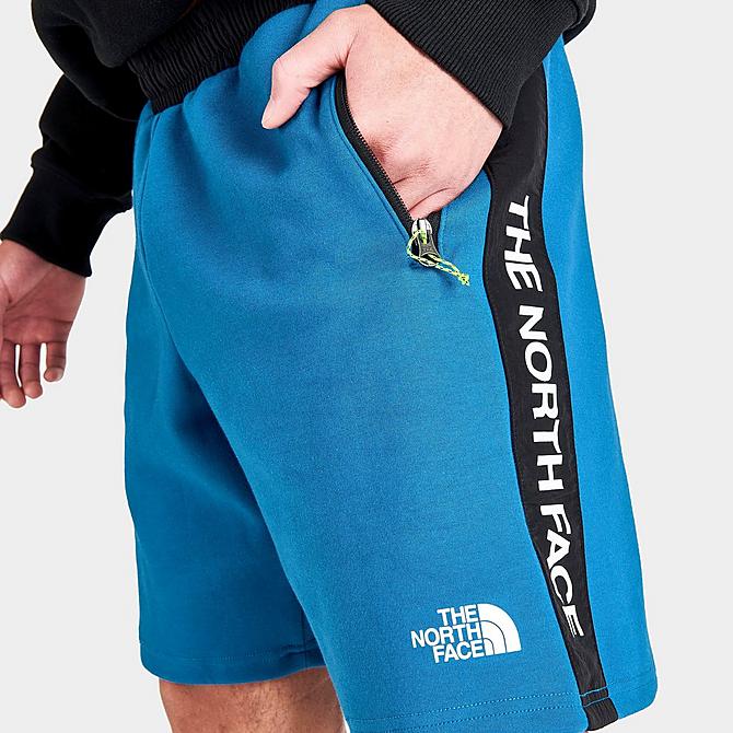On Model 5 view of Men's The North Face Tech Shorts in Banff Blue/Multi-Color Click to zoom