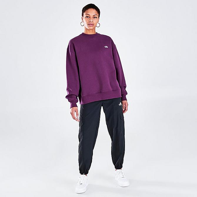 Front Three Quarter view of Women's The North Face City Standard Crewneck Sweatshirt in Blackberry Wine Click to zoom