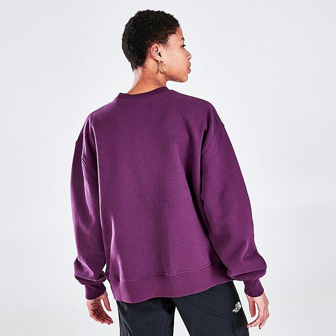 Back Right view of Women's The North Face City Standard Crewneck Sweatshirt in Blackberry Wine Click to zoom