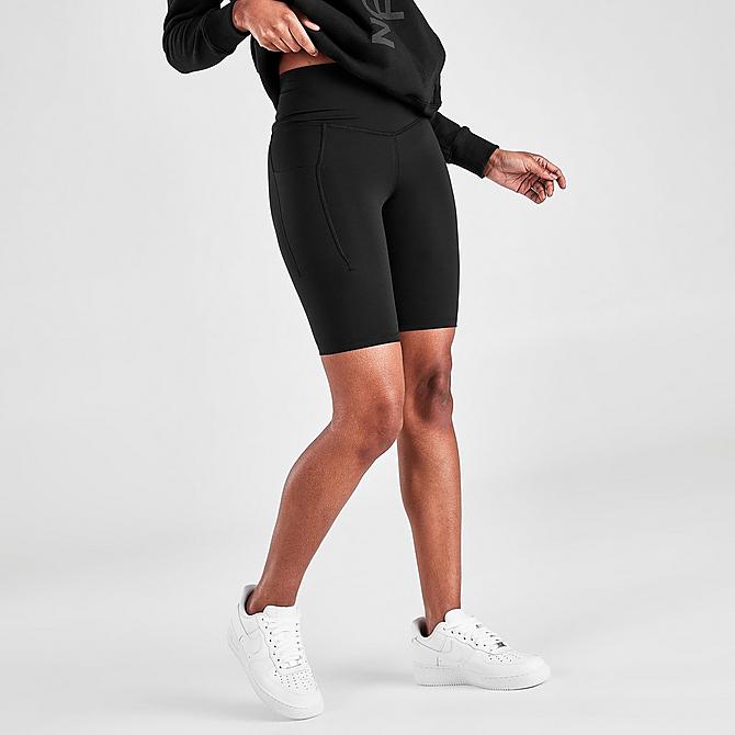 Front Three Quarter view of Women's The North Face Bike Shorts in Black Click to zoom